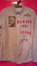 Load image into Gallery viewer, Punk Shirt In Anarchy Style With Patches And Slogans Size Medium