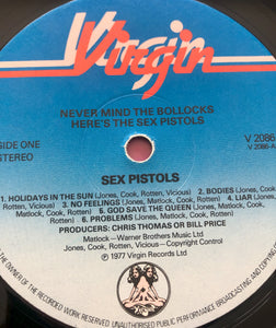 Sex Pistols - Never Mind The Bollocks LP Swedish Pink Virgin label 1977