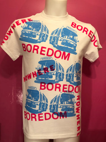 Boredom / Nowhere / Jamie Reid Style Hand Printed T-Shirt Size Small