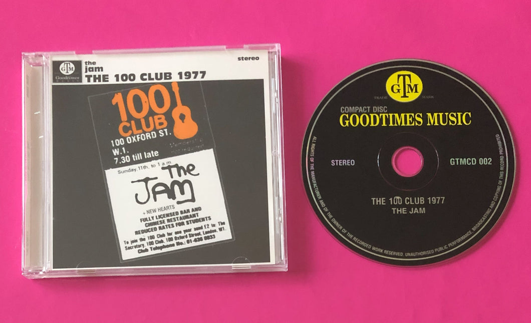 Jam - 100 Club 1977 CD Recorded Live In London Goodtimes Music
