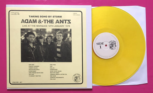 Adam And The Ants - Soho By Storm LP Live Marquee 1978 Yellow Vinyl