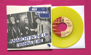 Sex Pistols - Anarchy In The UK 7" Dutch 1977 Release Repro Yellow