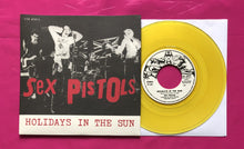 Load image into Gallery viewer, Sex Pistols - Holidays In The Sun 7&quot; Italian Yellow Vinyl Repro Virgin