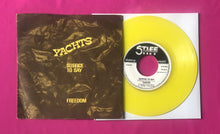 Load image into Gallery viewer, Yachts - Suffice To Say 7&quot; Belgian Pressing Stiff Records Yellow Vinyl 1978