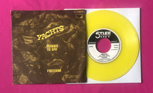 Load image into Gallery viewer, Yachts - Suffice To Say 7&quot; Belgian Pressing Stiff Records Yellow Vinyl 1978