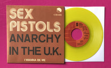 Load image into Gallery viewer, Sex Pistols - Anarchy In The UK 7&quot; Yellow Vinyl Belgium Sleeve Repro