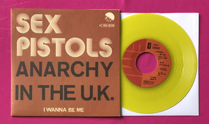 Sex Pistols - Anarchy In The UK 7" Yellow Vinyl Belgium Sleeve Repro