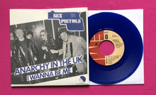 Load image into Gallery viewer, Sex Pistols - Anarchy In The UK 7&quot; Dutch 1977 Release Repro Blue Vinyl