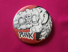 Load image into Gallery viewer, Punk Rock - Original Vintage Metal Badge 63mm Punk Rock Bin Lid Type
