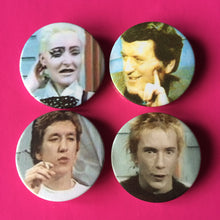 Load image into Gallery viewer, Sex Pistols &amp; Siouxsie - Set Of 4 Today Show 35mm Badges