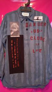 Punk Shirt in Anarchy Style With Slogan Patches etc Size Medium