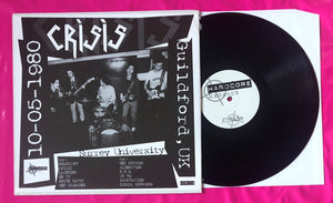 Crisis - Live at Surrey Uni Guildford LP Recorded 1980 Hardcore Records