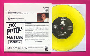 Sex Pistols - Fan Club 7" Rare Yellow Vinyl Issue 3 Monitor Mixes 76 / 77 EP