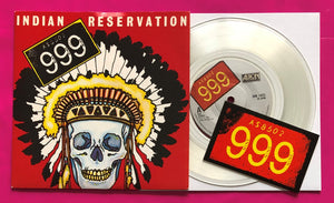 999 - Indian Reservation 7" Clear Vinyl Issue With Sticker on Albion Records 1981
