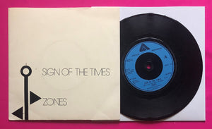 Zones - Sign of the Times 7" Powerpop Single Released on Arista Records 1978