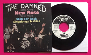 Damned - New Rose Black Vinyl German Sleeve Repro of Stiff 1977 Original