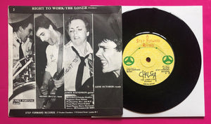 Chelsea - Right to Work / Loner 7" Single on Step Forward Records From 1977